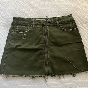 Free People We the Free army green denim skirt